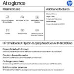 HP OmniBook X Flip 14-fk0009na AI 2-in-1 14" 2K Touch Ryzen AI 7 16GB 1TB SSD Wi-Fi 6E Win 11
