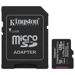 Kingston Canvas Select 128GB Micro SD UHS-I Flash Card with Adapter