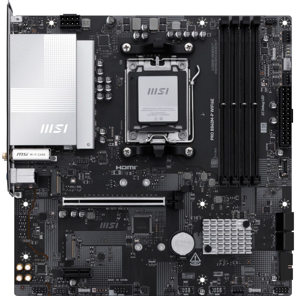 MSI PRO B840M-P WIFI6E AMD B840 Socket AM5 mATX Motherboard