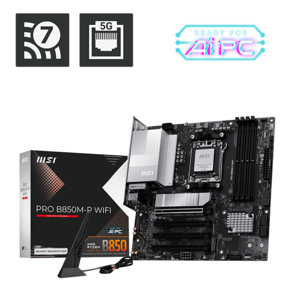 MSI PRO B850M-P WIFI AMD B850 AM5 mATX Motherboard