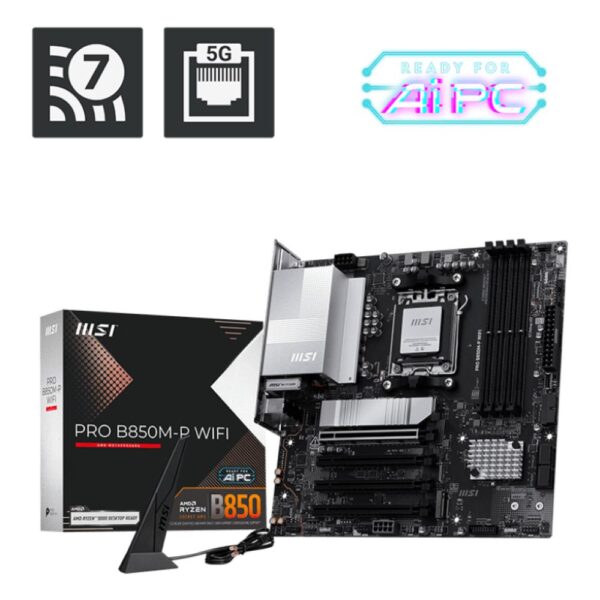 MSI PRO B850M-P WiFi AMD B850 AM5 mATX Motherboard