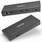 Plugable USB-C Docking Station Dual 4K HDMI, Power Delivery, 3x USB, Ethernet, Audio