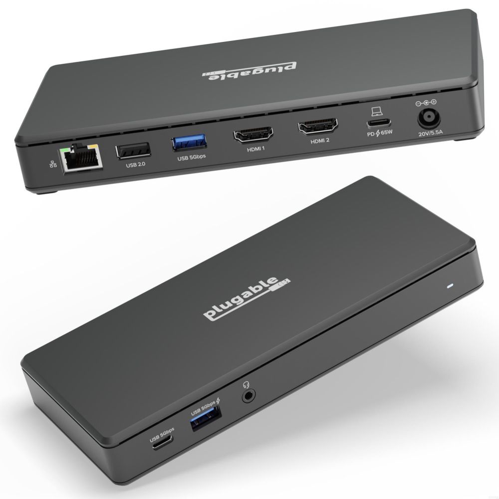 Plugable USB-C Dual 4K HDMI Docking Station with Power Delivery