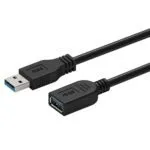 PREVO USBM-USBF-2M USB 3.2 Gen 1 Cable A Black 2m