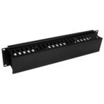 StarTech 2U Horizontal Cable Management Finger Duct with Cover - 19" Rack Wire Panel