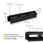 StarTech 2U Horizontal Cable Management Finger Duct with Cover - 19" Rack Wire Panel