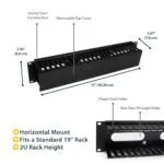 StarTech 2U Horizontal Cable Management Finger Duct with Cover - 19" Rack Wire Panel