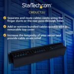 StarTech 2U Horizontal Cable Management Finger Duct with Cover - 19" Rack Wire Panel