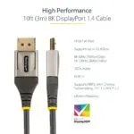 StarTech.com 10ft DisplayPort 1.4 Cable - 8K 60Hz, 4K 120Hz