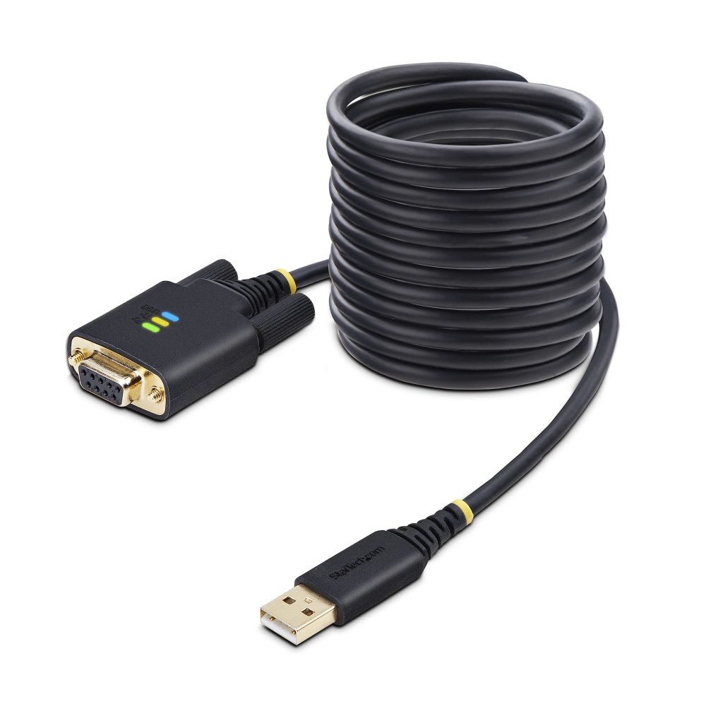 StarTech.com 10ft USB to Null Modem Serial Adapter Cable, FTDI, RS232, USB-A