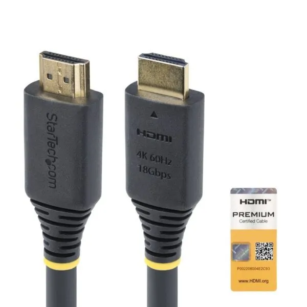StarTech.com 10m Active HDMI 2.0 Cable, 4K 60Hz, 18Gbps, HDR10/ARC, Black