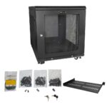 StarTech.com 12U 4-Post Lockable Server Rack Cabinet 19" with Casters