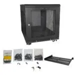 StarTech.com 12U 4-Post Lockable Server Rack Cabinet 19" with Casters