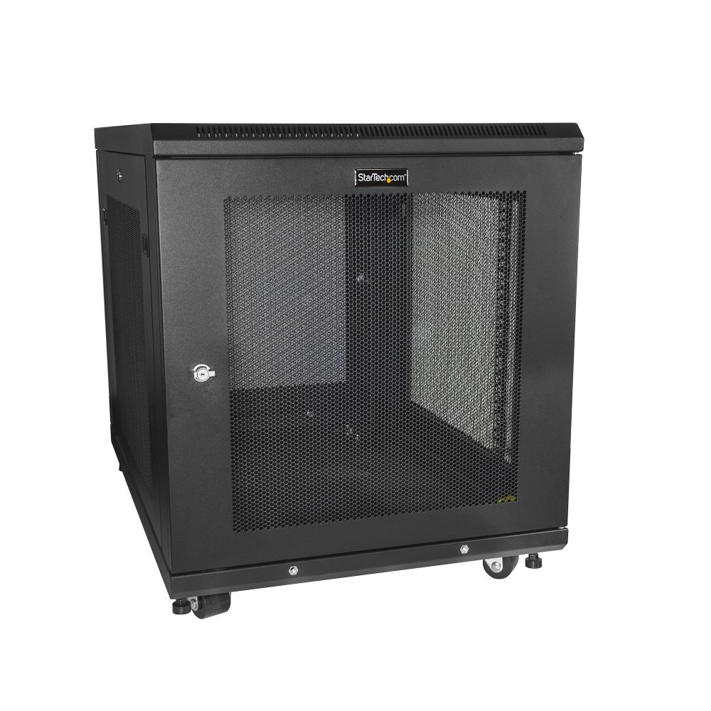 StarTech.com 12U 4-Post Lockable Server Rack Cabinet 19" with Casters