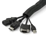 StarTech.com 15ft Flexible Coiled Cable Management Sleeve - Black