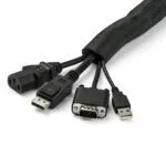 StarTech.com 15ft Flexible Coiled Cable Management Sleeve - Black