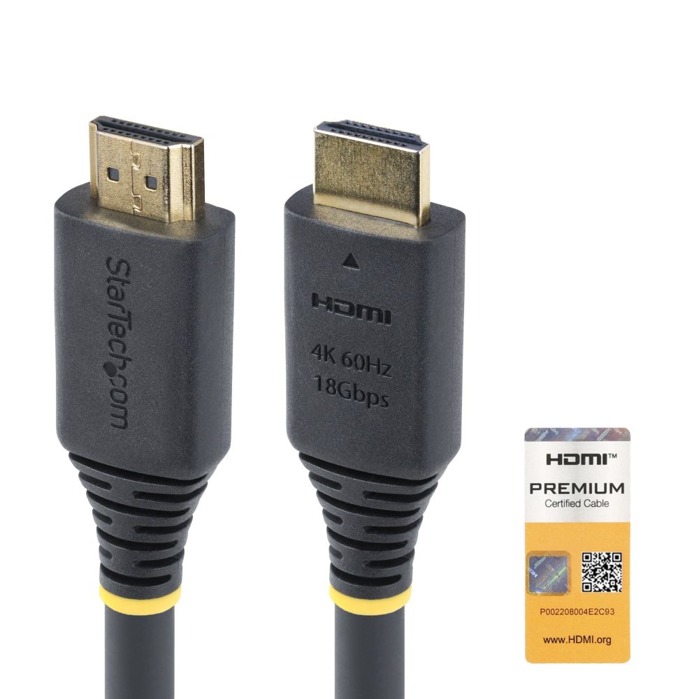 StarTech.com 15m Active High Speed HDMI Cable, 4K 60Hz, HDMI 2.0, HDR10, 18Gbps