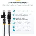 StarTech.com 1.5m Slim CAT6 Cable, Grey Snagless RJ45
