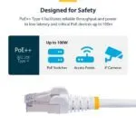 StarTech.com 15m White CAT8 Ethernet Cable, Snagless RJ45, 25G/40G, 2000MHz, S/FTP, LSZH