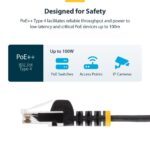 StarTech.com 1.5m White Slim CAT6 Ethernet Cable, 100W PoE, UTP, 28AWG
