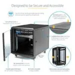 StarTech.com 15U 4-Post Server Rack Cabinet, 19" Lockable with Casters