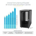 StarTech.com 15U 4-Post Server Rack Cabinet, 19" Lockable with Casters