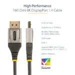 StarTech.com 16ft DisplayPort 1.4 Cable - 8K 60Hz / 4K 120Hz