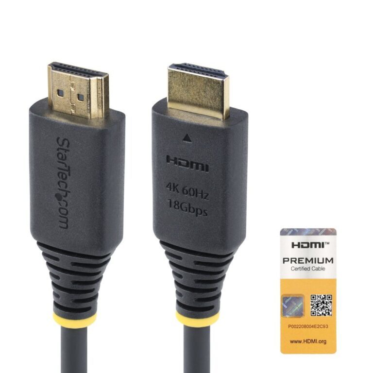 StarTech.com 1.6ft Premium HDMI 2.0 Cable, 4K 60Hz, 18Gbps