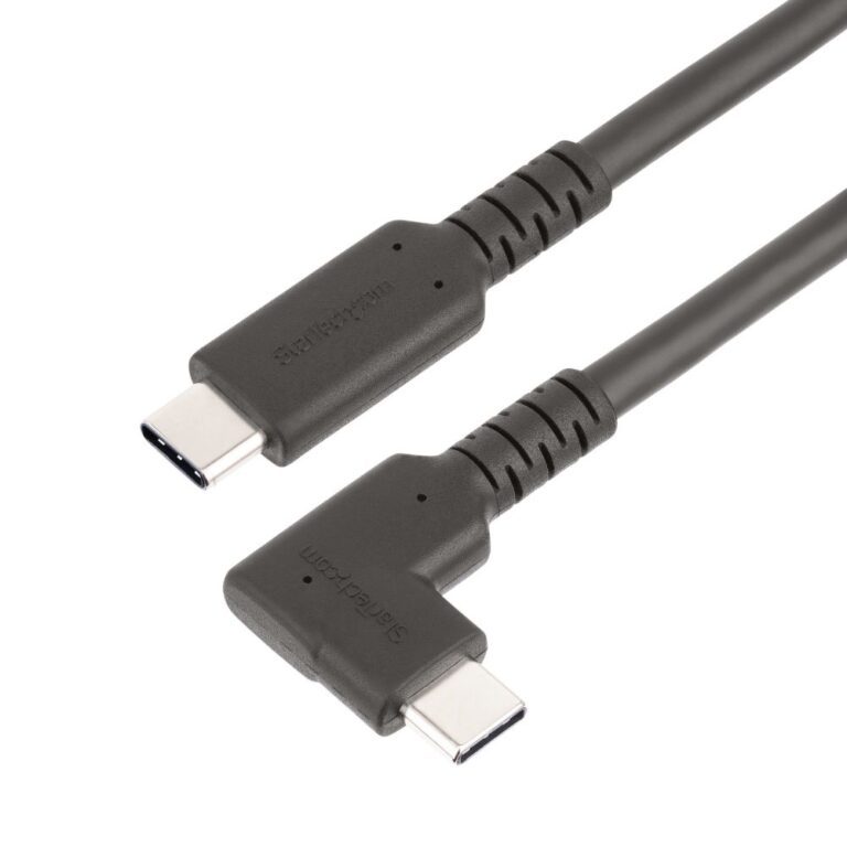 StarTech.com 1.6ft Rugged Right Angle USB-C Cable, USB 3.2 Gen 2, 4K 60Hz DP Alt Mode, 100W PD
