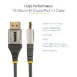 StarTech.com 1ft DisplayPort 1.4 Cable - 8K 60Hz / 4K 120Hz