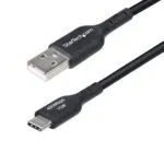 StarTech.com 1ft USB-A to USB-C Cable, 3A, USB 2.0, Black