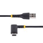 StarTech.com 1ft USB-C to USB-A Cable Right Angle, 3A, Black