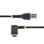 StarTech.com 1ft USB-C to USB-A Cable Right Angle, 3A, Black