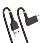 StarTech.com 1ft USB-C to USB-A Cable Right Angle, 3A, Black