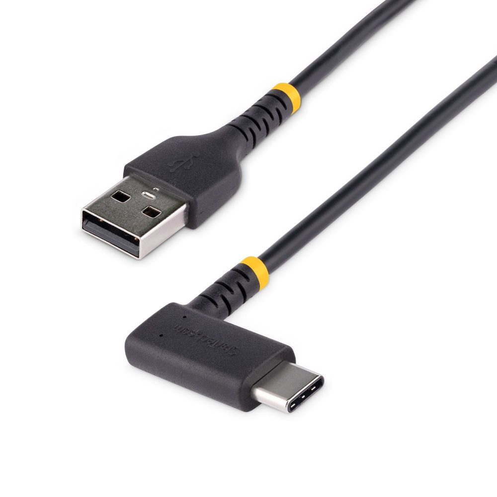 StarTech.com 1ft USB-C to USB-A Cable Right Angle, 3A, Black