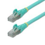 StarTech.com 1m CAT6a LSZH Aqua S/FTP Cable - 10GbE 500MHz PoE++ Snagless RJ-45