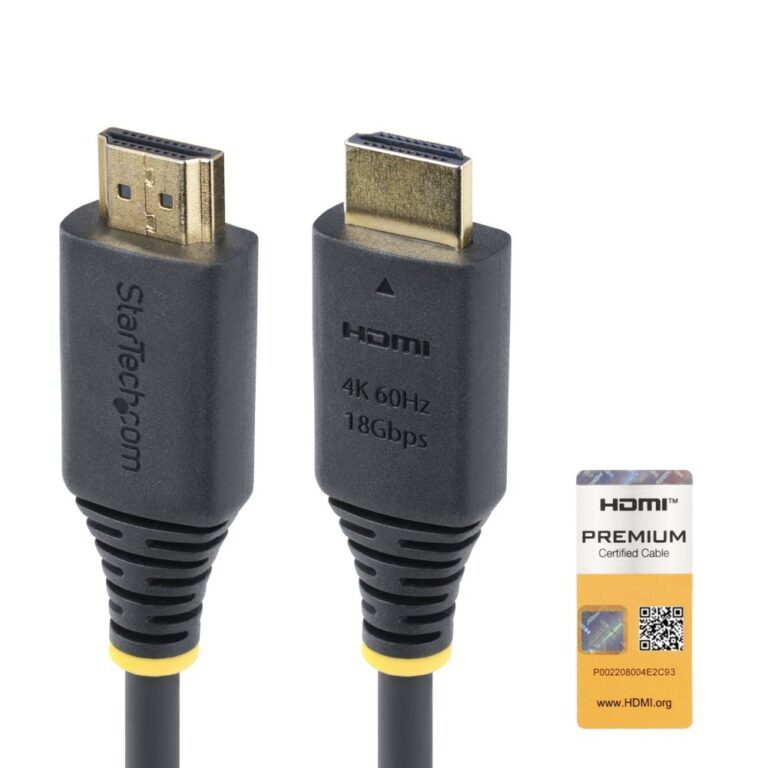 StarTech.com 1m Premium Certified HDMI Cable 4K 60Hz 18Gbps HDMI 2.0