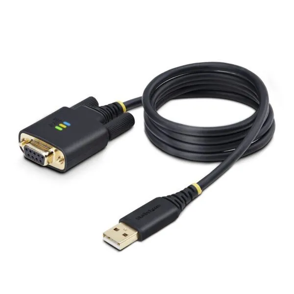 StarTech.com 1m USB-A to RS232 Null Modem Serial Adapter, FTDI, ESD Protection