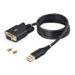 StarTech.com 1m USB-A to RS232 Null Modem Serial Adapter, FTDI, ESD Protection