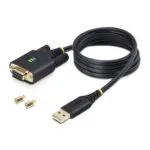 StarTech.com 1m USB-A to RS232 Null Modem Serial Adapter, FTDI, ESD Protection