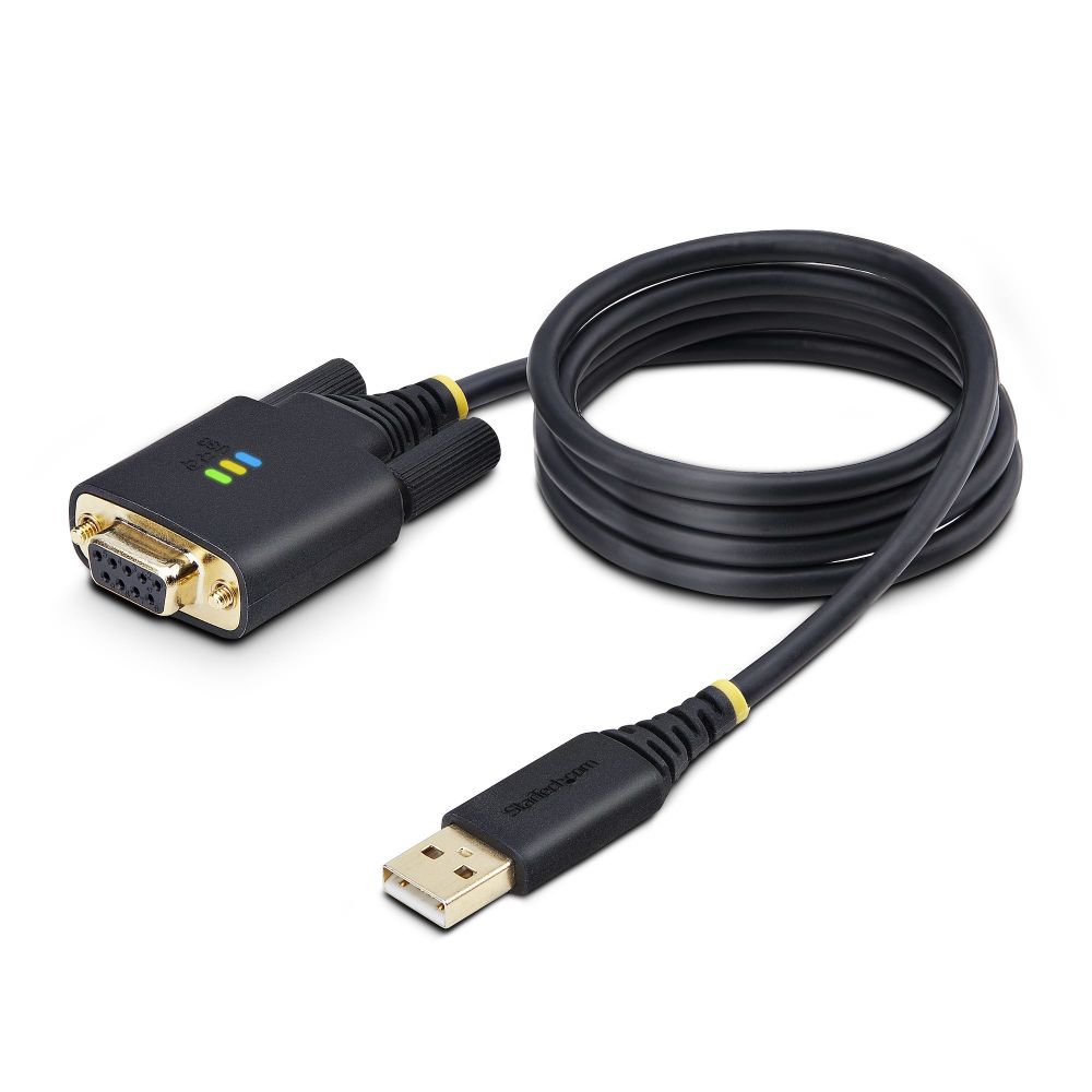 StarTech.com 1m USB-A to RS232 Null Modem Serial Adapter, FTDI, ESD Protection