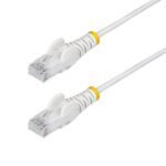 StarTech.com 1m White Slim CAT6 Ethernet Cable, 100W PoE, UTP, 28AWG
