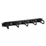StarTech.com 1U 19" D-Ring Cable Management Organizer - Horizontal Rack Panel with Passthrough Holes