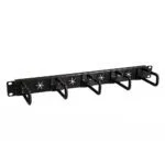 StarTech.com 1U 19" D-Ring Cable Management Organiser - Horizontal Rack Panel with Passthrough Holes