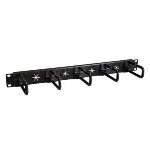 StarTech.com 1U 19" D-Ring Cable Management Organiser - Horizontal Rack Panel with Passthrough Holes
