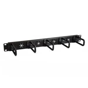 StarTech.com 1U 19" D-Ring Cable Management Organiser - Horizontal Rack Panel with Passthrough Holes