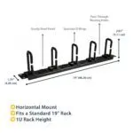 StarTech.com 1U 19" D-Ring Cable Management Organiser - Horizontal Rack Panel with Passthrough Holes