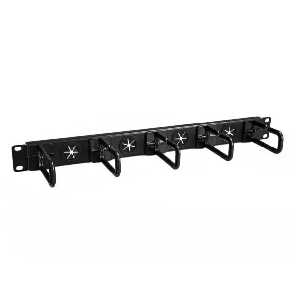 StarTech.com 1U 19" D-Ring Cable Management Organiser - Horizontal Rack Panel with Passthrough Holes