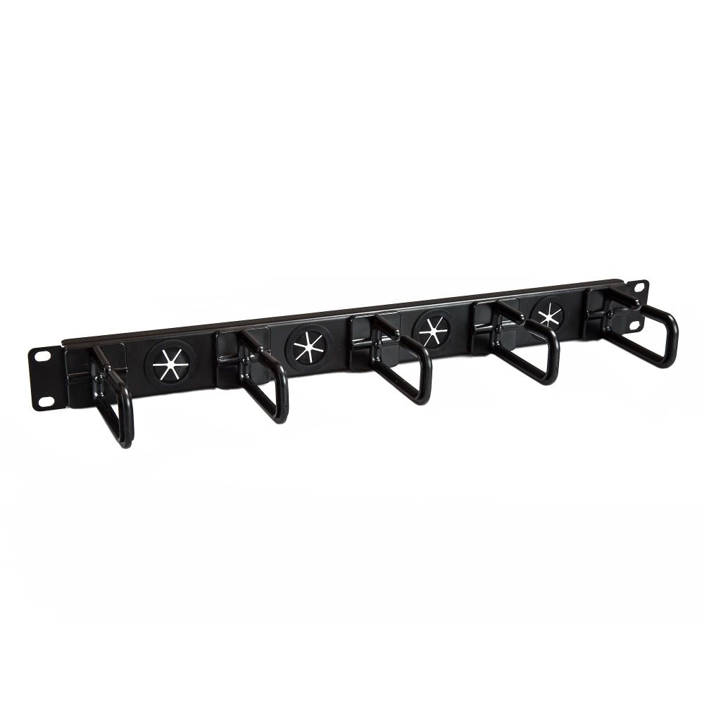 StarTech.com 1U 19" D-Ring Cable Management Organizer - Horizontal Rack Panel with Passthrough Holes