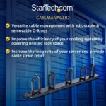 StarTech.com 1U 19in Metal Rackmount Cable Management Panel